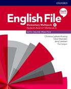 Učebnice v jazykovém kurzu Angličtina pro falešné začátečníky - senioři 55+ - English File 4th Edition Elementary Multipack